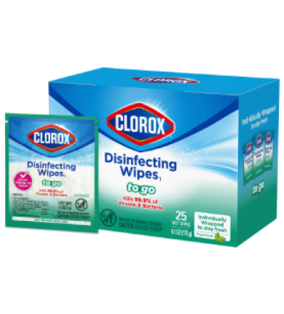 Khăn lau khử trùng Clorox Disinfecting Wipes₃ On the Go - Singles